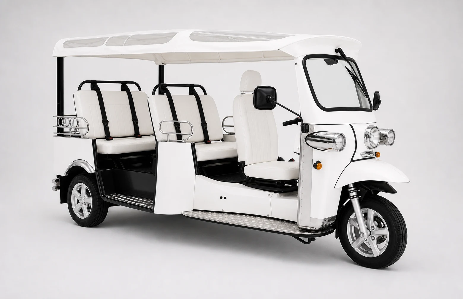 eTuk L5 Limo GT front three-quarter studio view